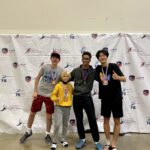 Vince Liu Top 8 in Junior Event, E Rating, with his opponents. Fairfax Challenge SYC, Fredericksburg, VA, May 2022