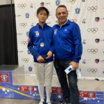 Jeffrey 5th and 6th placements with coach Sergey. Fortune Fencing SYC/RCC, Ontario, March 2022
