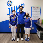 Michelle Gold, Diana Bronze, with coach Lee. Torrance RYC, January 2022