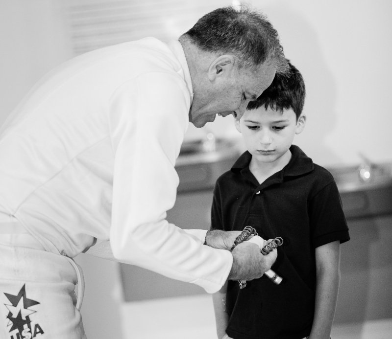 Fencers must always be masked when weapons are raised, point forward