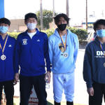 Coach Lee with Konnor, Albert, Jeffrey. Silver & Top 8. RJCC Torrance, February 2022