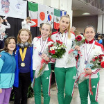 Diana and Chase with Silver Medalists Team Hungary, SLC Women Saber World Cup